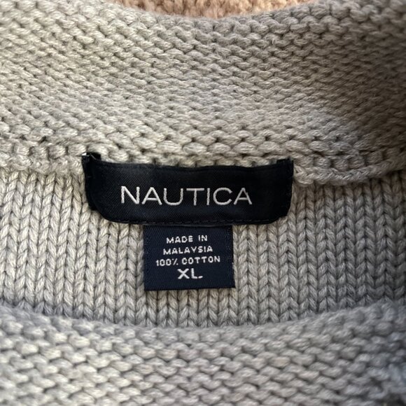 Nautica Oarsman Mens XL Roll Neck Sweater Fisherman Pullover Cotton Cable Knit - Picture 4 of 6